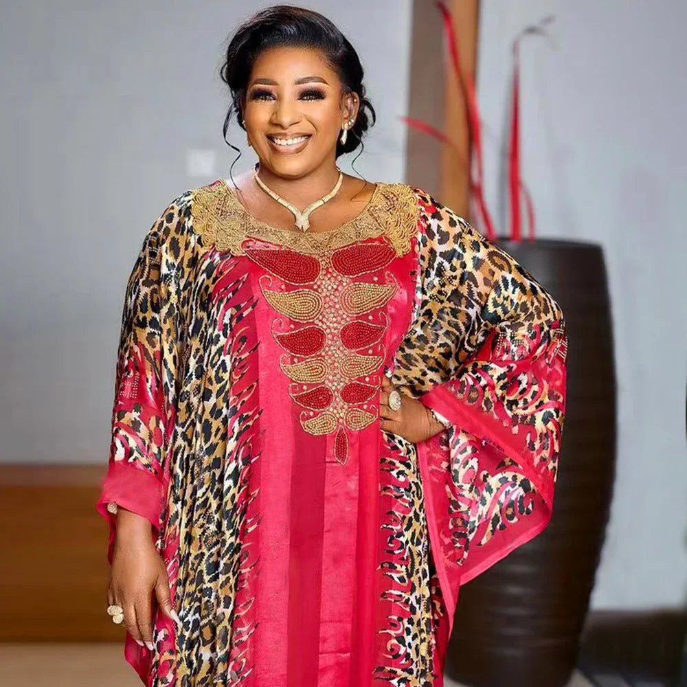 Women’s African Print Maxi Dress – Elegant Dashiki-Inspired Boubou & Abaya Style Gown