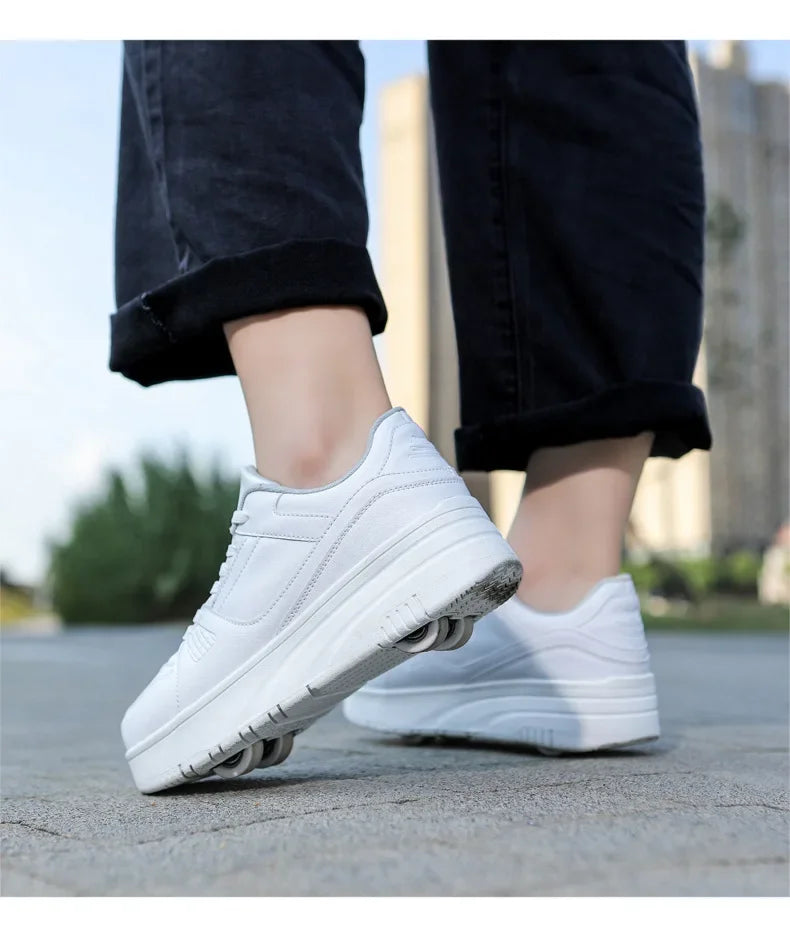 Boys & Girls 4-Wheel Skate Sneakers – Fashionable & Fun