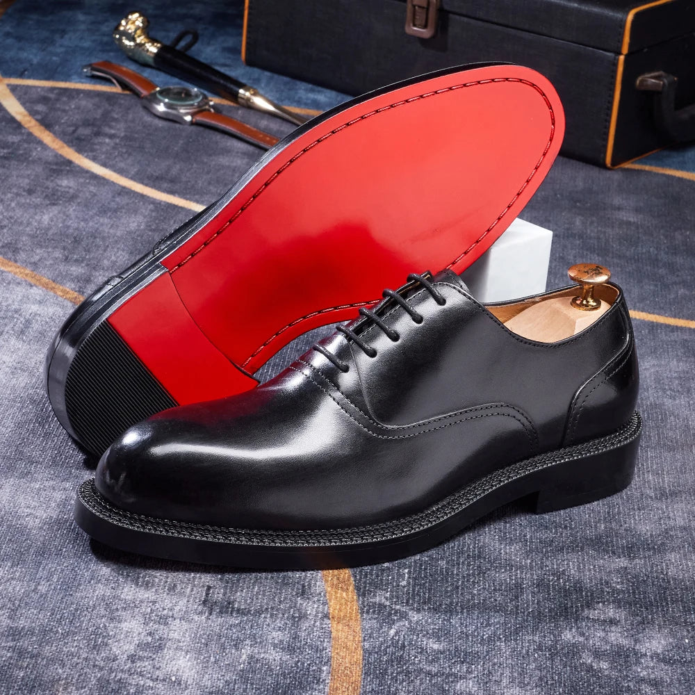 Men’s Formal Office Shoes – Solid Color Oxford Leather