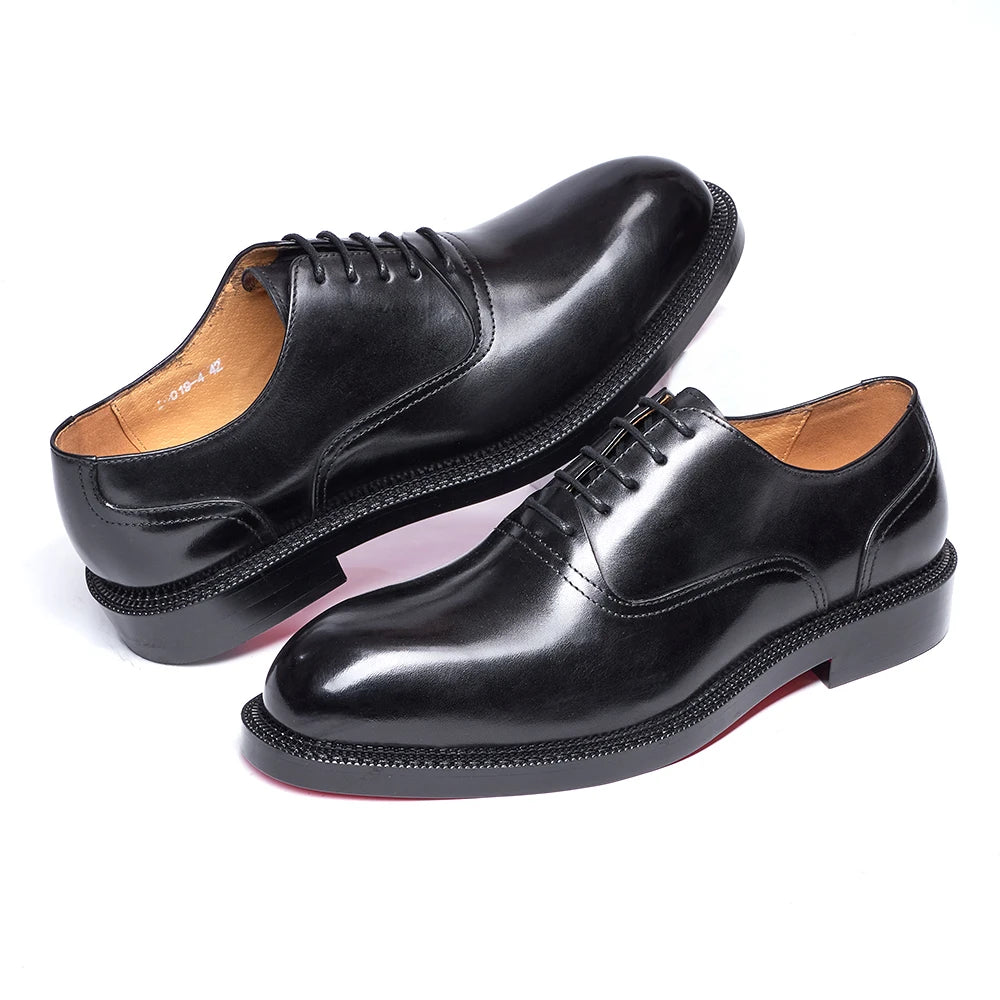 Men’s Formal Office Shoes – Solid Color Oxford Leather