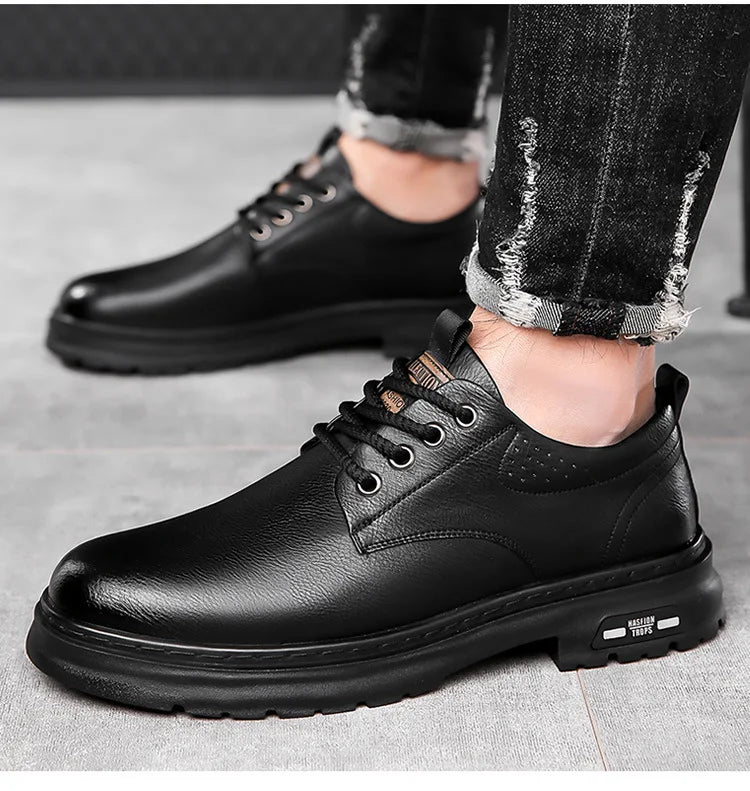 Men’s Retro Platform Loafers – Spring/Autumn Casual Shoes