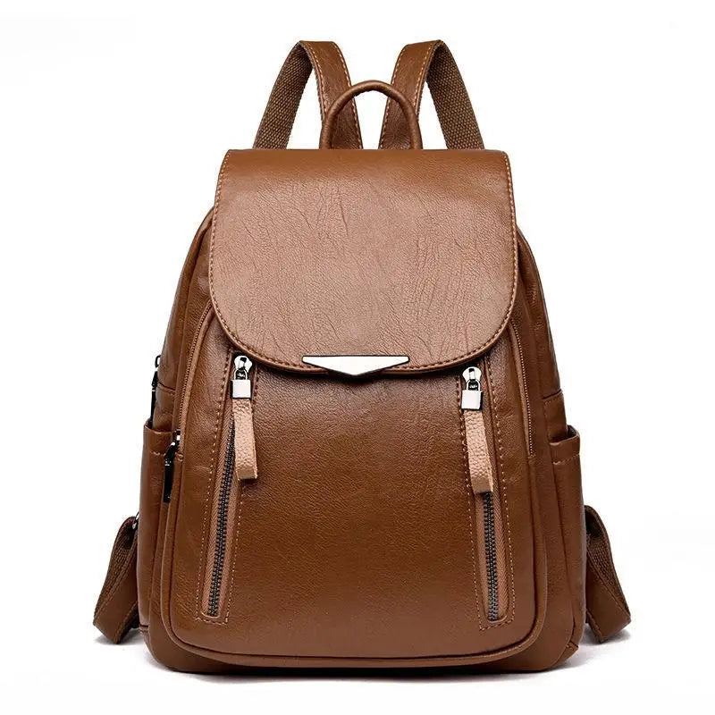 Women’s PU Leather Travel Backpack – Large Capacity