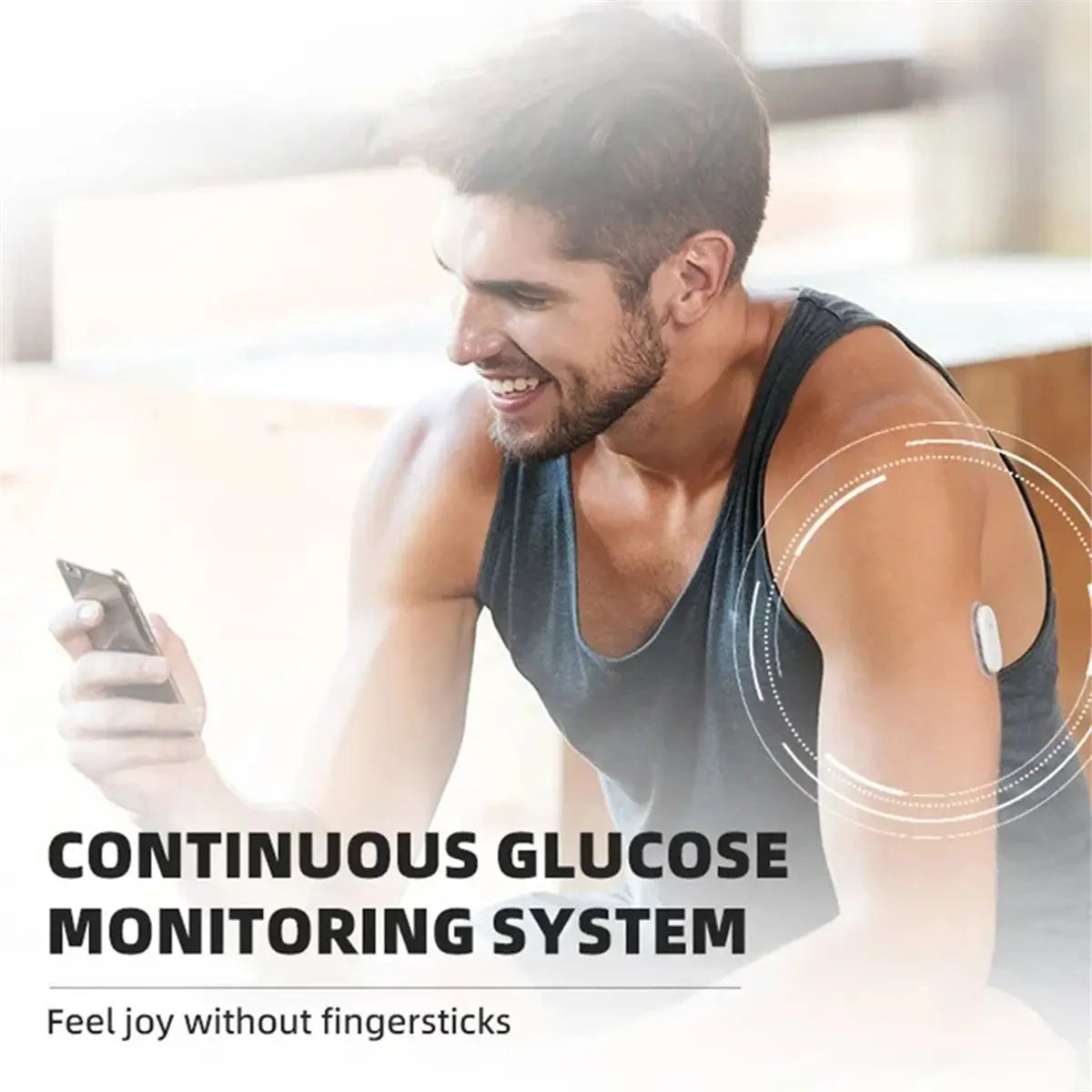 24-Hour Blood Glucose Monitor – Non-Invasive Finger-Free Diabetes Health Tracking Sensor