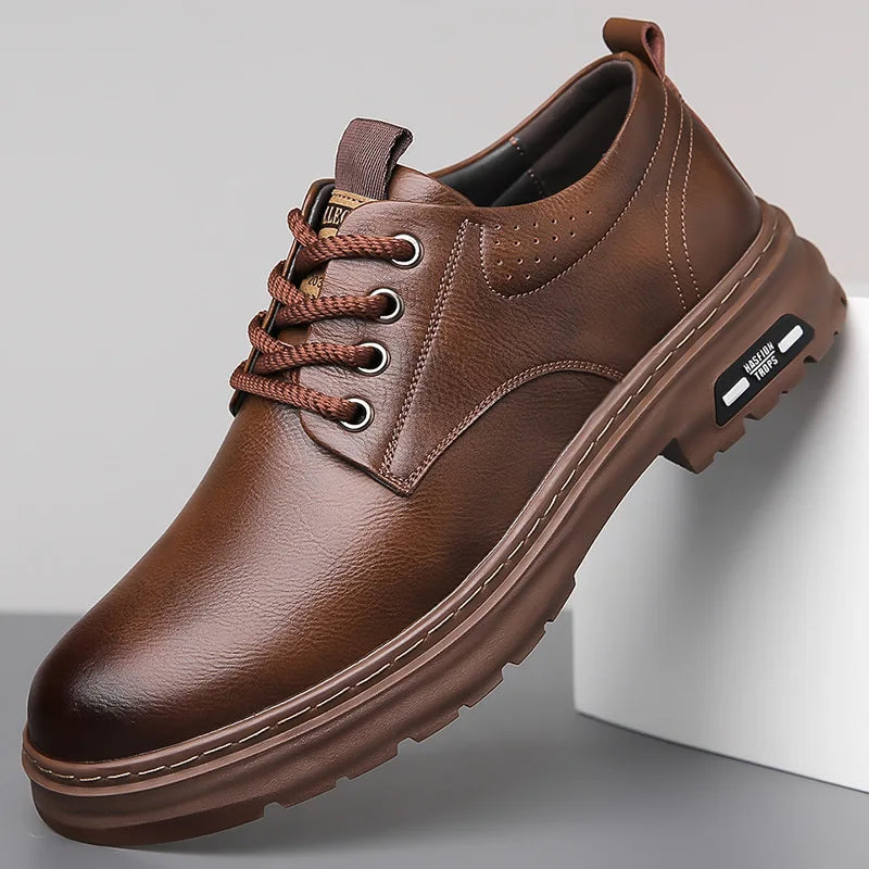 Men’s Retro Platform Loafers – Spring/Autumn Casual Shoes