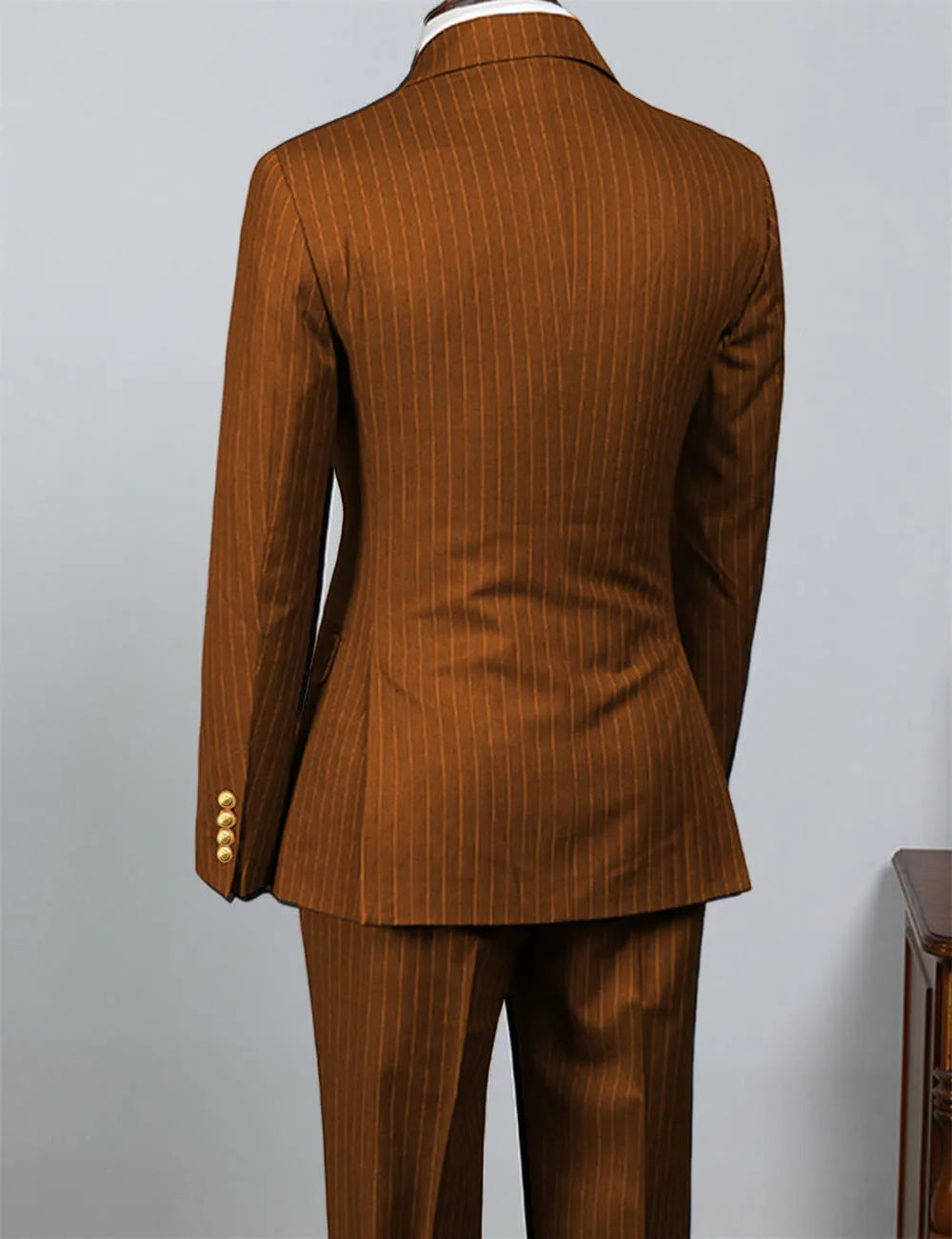 AMEHE Men’s Luxury Black Striped Suit