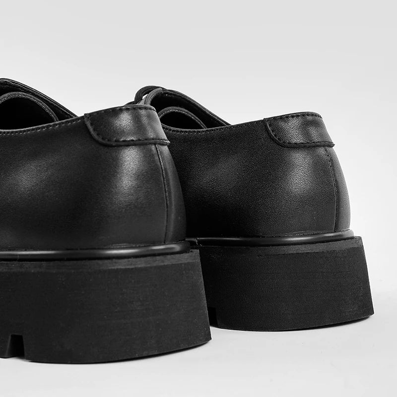 Men’s Summer Business Shoes – Solid Color Leather Low-Tops