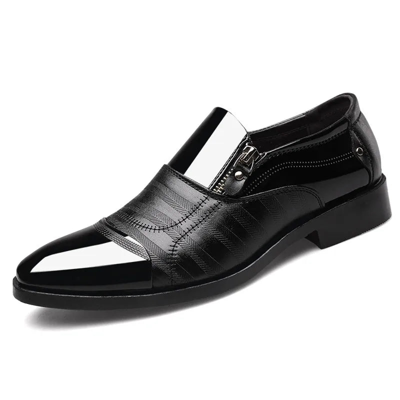 Men’s Business Formal Shoes – Classic Black Oxford Slip-On