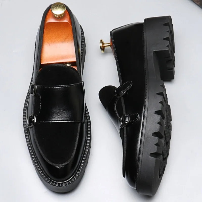Classic Men’s Patchwork Dress Shoes – Elegant & Stylish