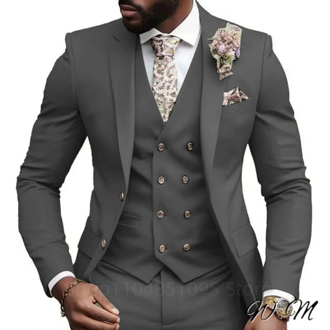 AMEHE Cool high quality 3Pcs Elegant Suits for Men