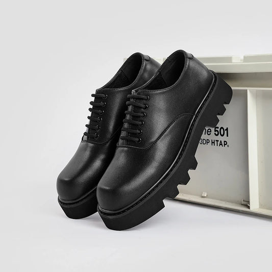 Men’s Summer Business Shoes – Solid Color Leather Low-Tops