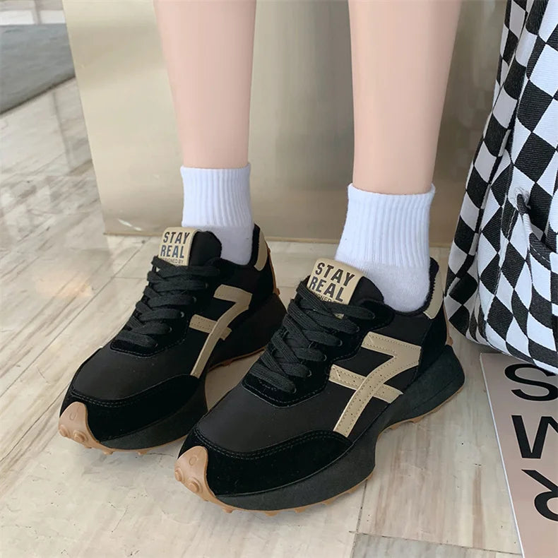 Ladies’ Fashion Platform Sneakers – Casual Running Shoes