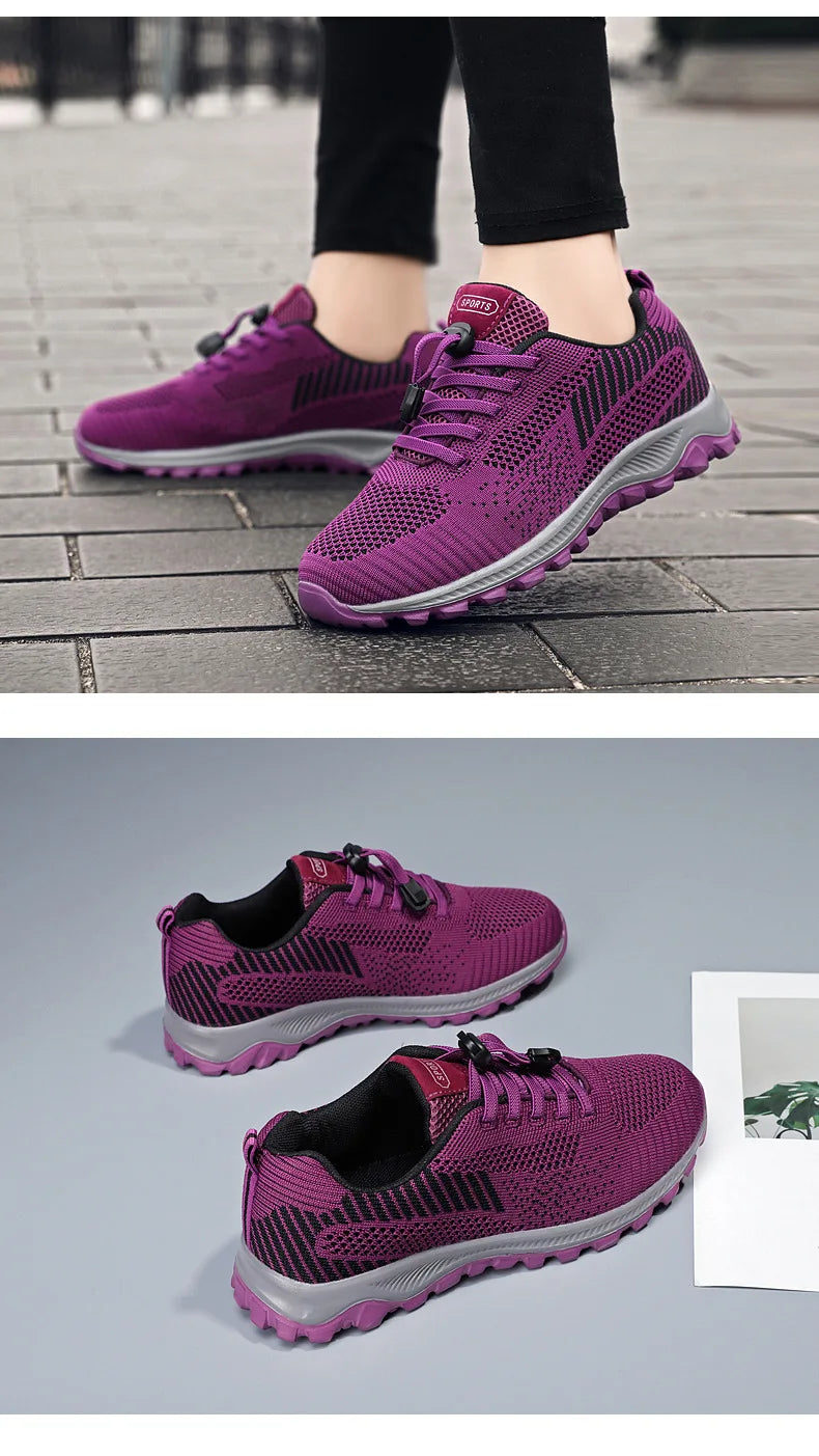 Women’s Platform Lace-Up Sneakers – Casual Running & Vulcanized Shoes