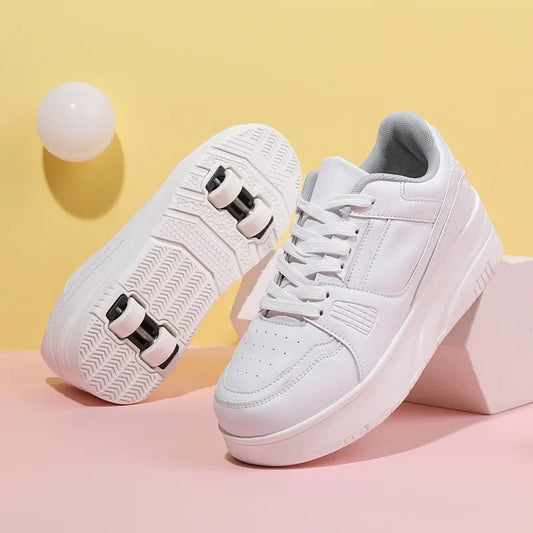 Boys & Girls 4-Wheel Skate Sneakers – Fashionable & Fun