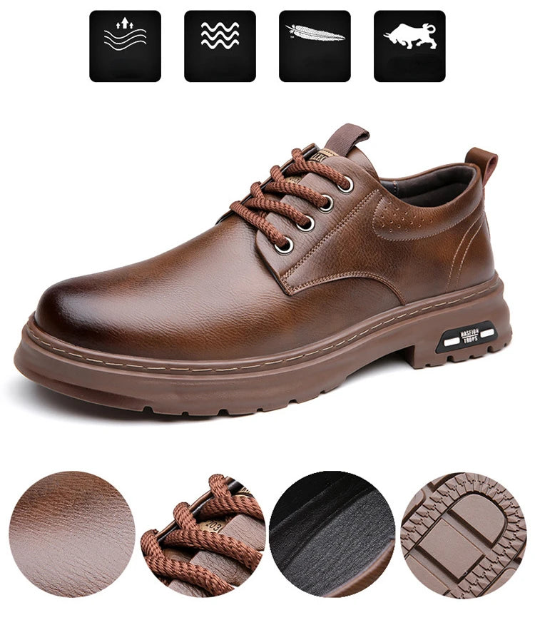 Men’s Retro Platform Loafers – Spring/Autumn Casual Shoes