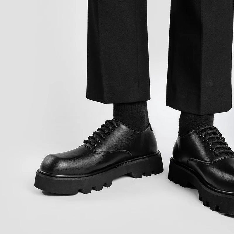 Men’s Summer Business Shoes – Solid Color Leather Low-Tops