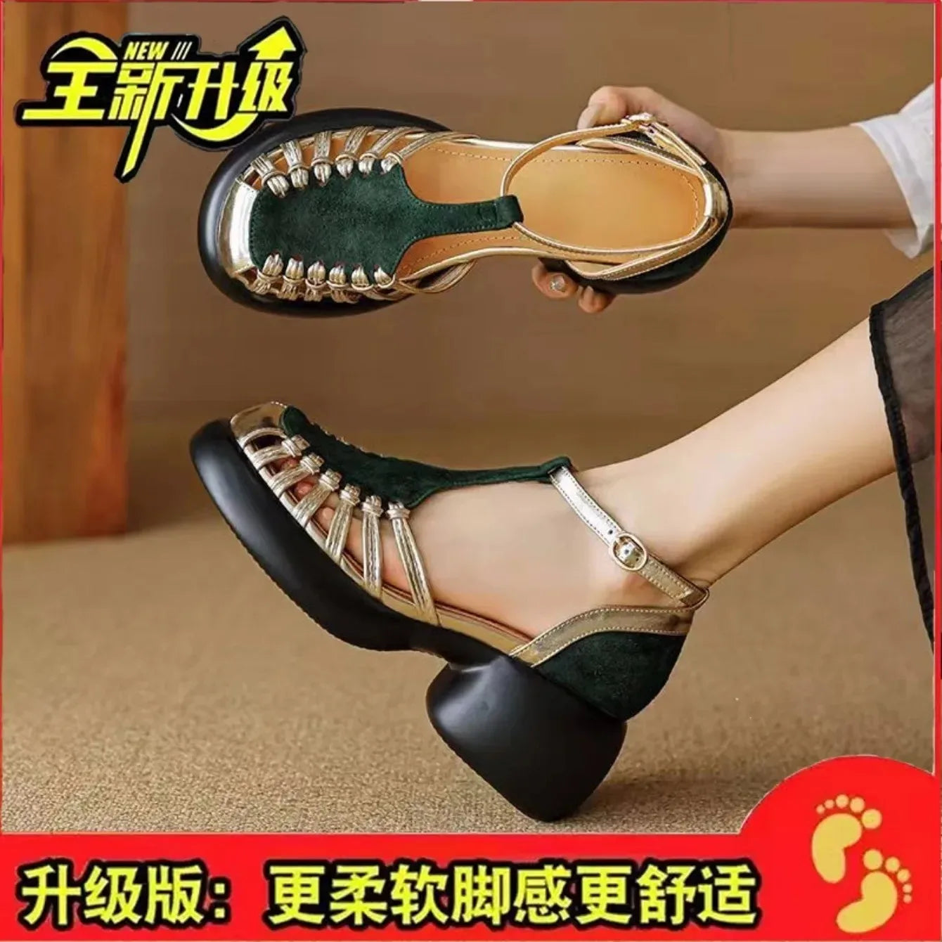 Ladies’ Comfortable Summer Sandals – Trendy Buckle Flats