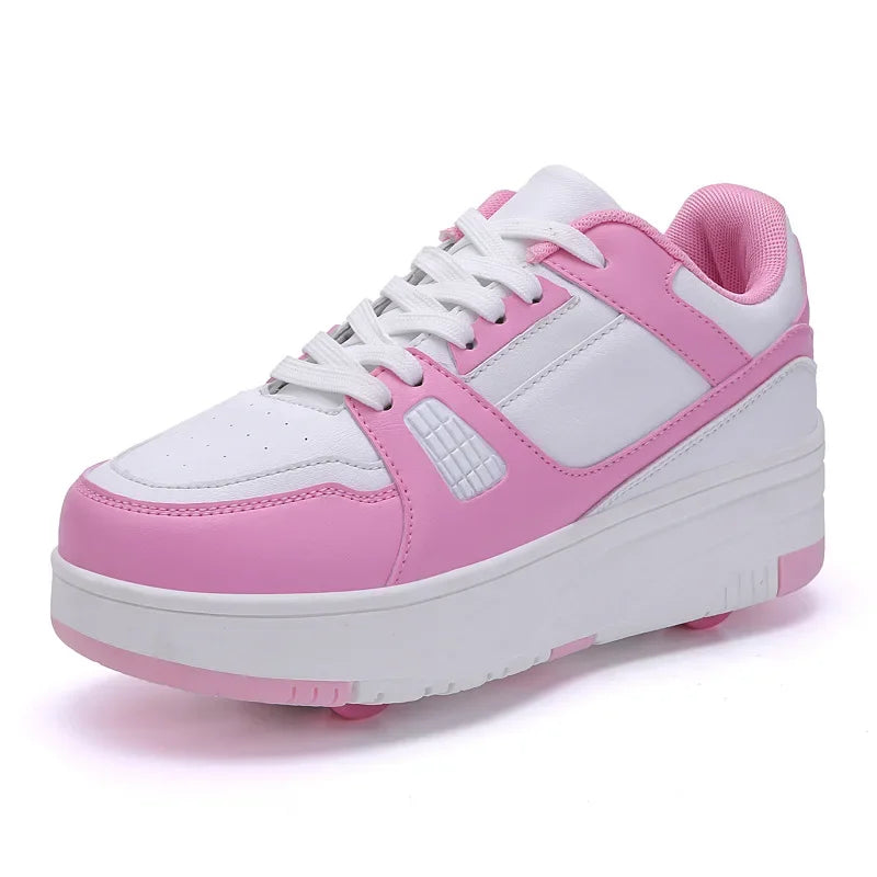 Boys & Girls 4-Wheel Skate Sneakers – Fashionable & Fun