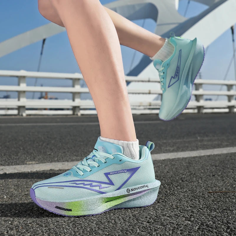 Carbon Plate Running Shoes – Lightweight Breathable Marathon Sneakers for Men & Women, Athletic Non-Slip Training Shoes