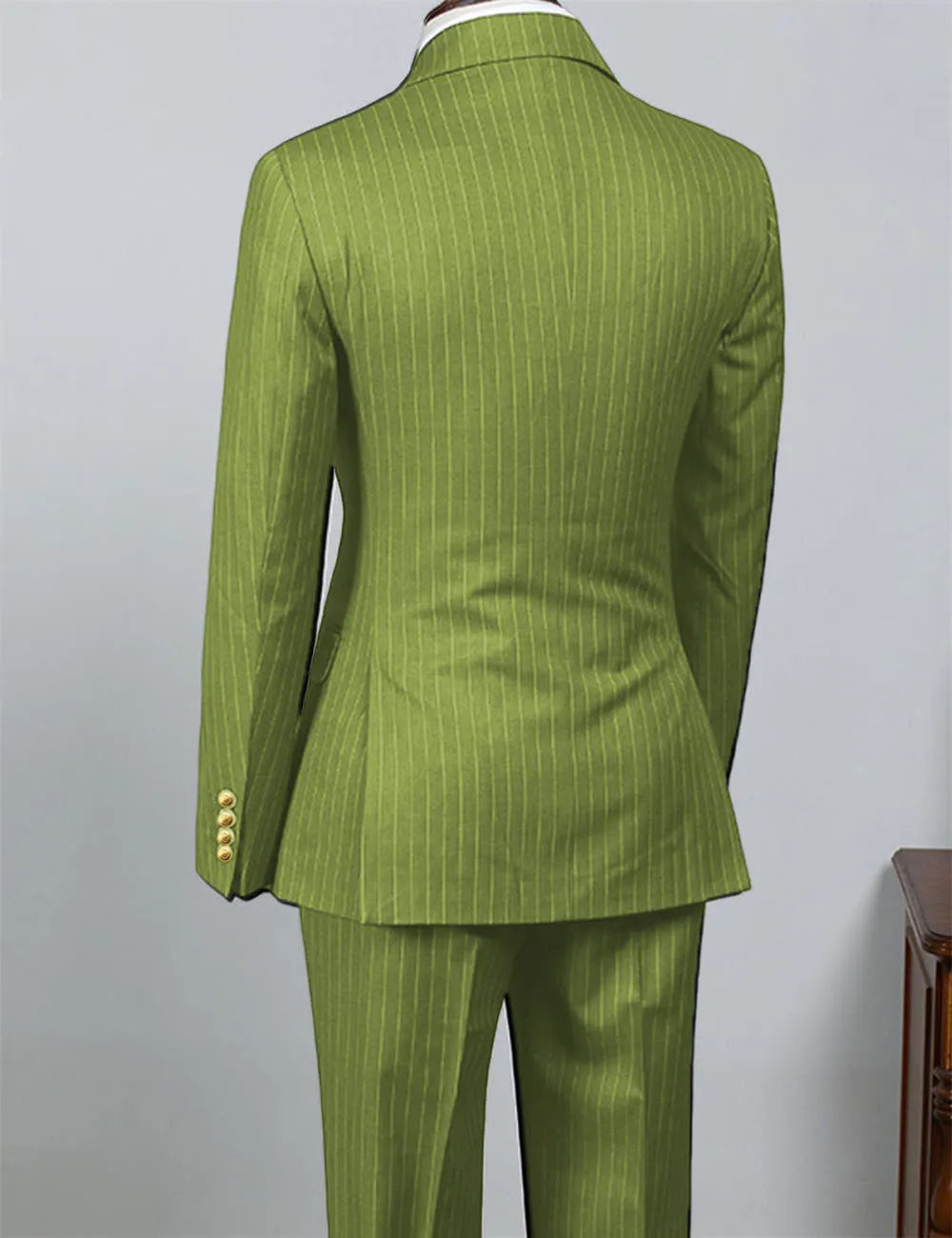 AMEHE Men’s Luxury Black Striped Suit