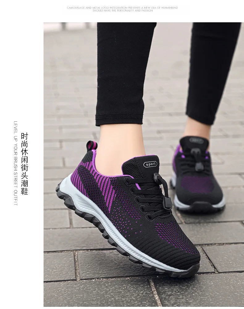 Women’s Platform Lace-Up Sneakers – Casual Running & Vulcanized Shoes