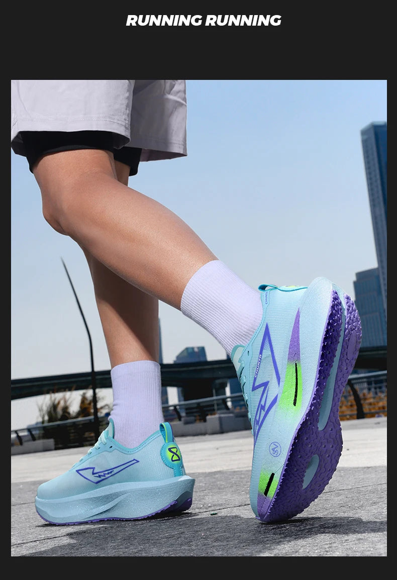 Carbon Plate Running Shoes – Lightweight Breathable Marathon Sneakers for Men & Women, Non-Slip Athletic Training Shoes