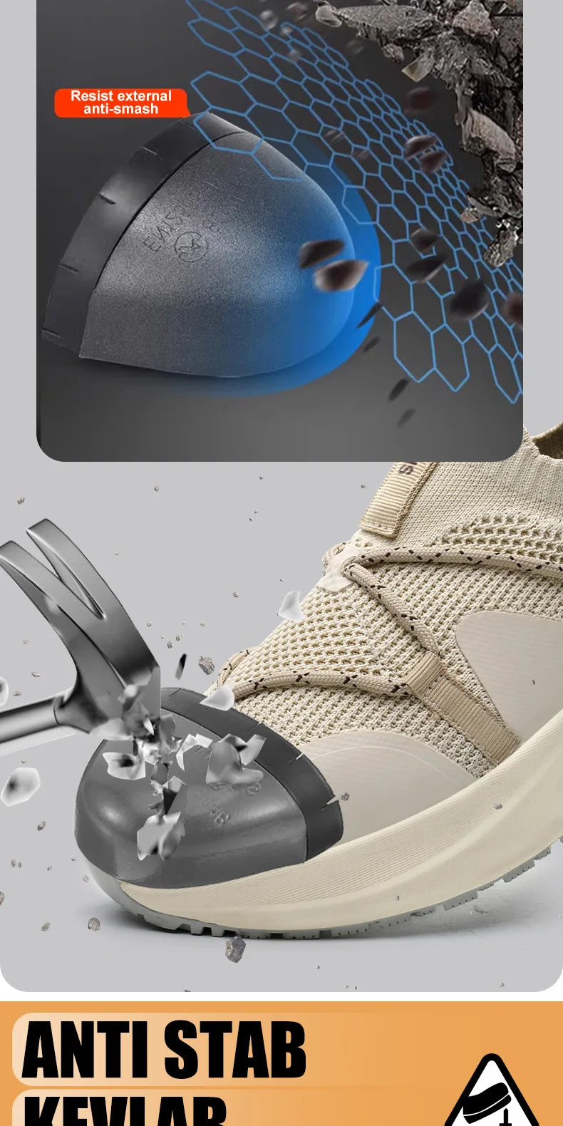 Platform Steel Toe Safety Shoes – Comfortable Work Sneakers