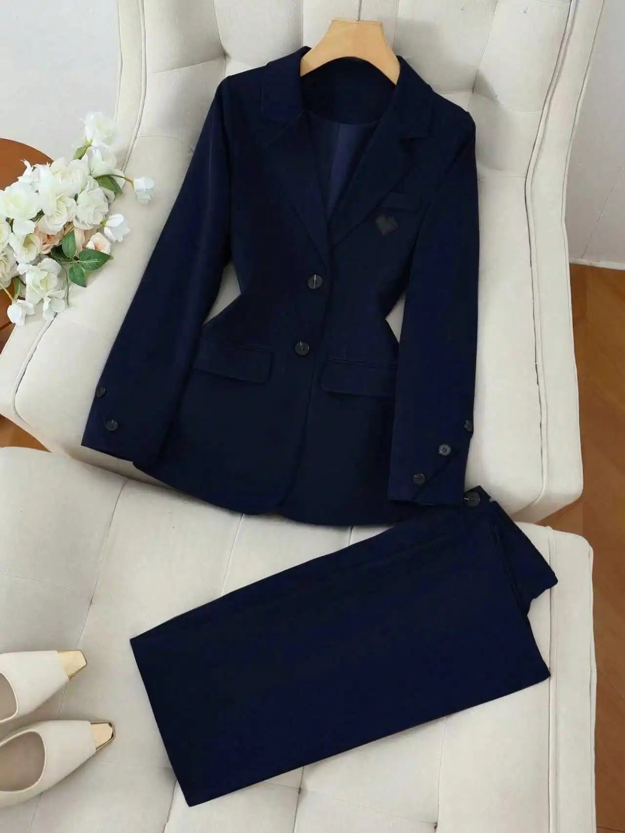 AMEHE Women’s Single-Breasted 2-Piece Suit Set