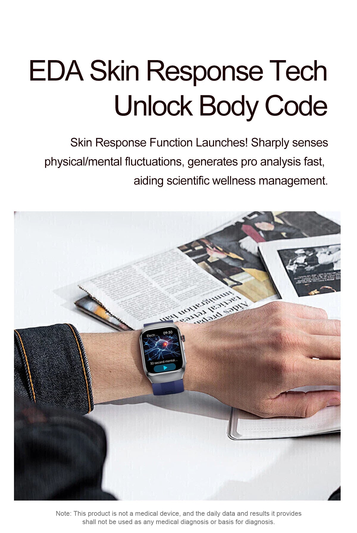 Smart Health Watch with ECG & Blood Pressure Monitoring – AMOLED Fitness Tracker Bracelet