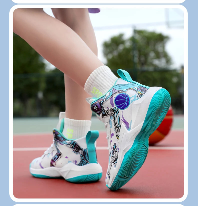 Children’s Basketball Shoes – High-Top, Anti-Slip Trainers