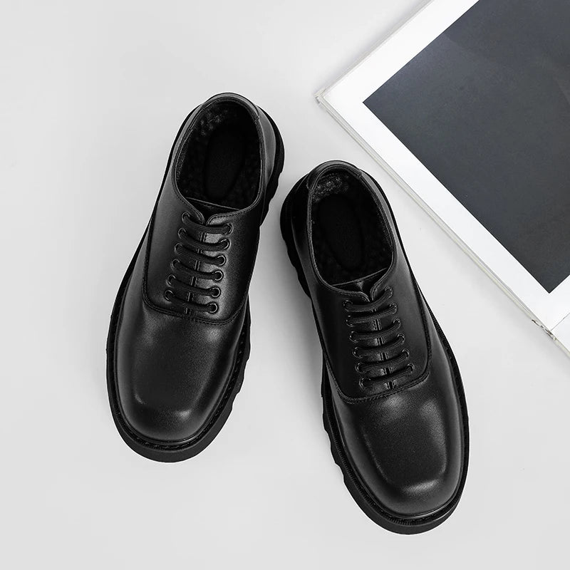 Men’s Summer Business Shoes – Solid Color Leather Low-Tops