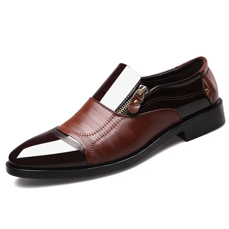 Men’s Business Formal Shoes – Classic Black Oxford Slip-On