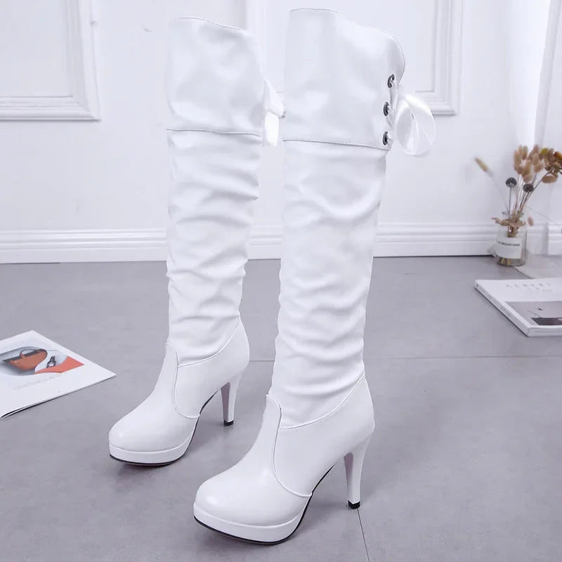 Ladies’ Autumn Boots – Soft Leather, Red Sole Luxury