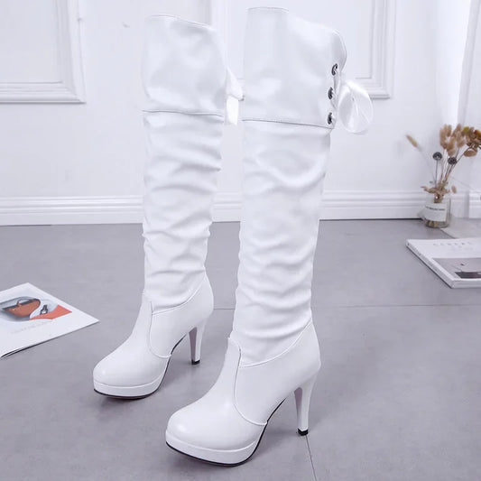 Ladies’ Autumn Boots – Soft Leather, Red Sole Luxury