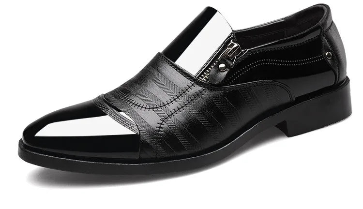 Men’s Business Formal Shoes – Classic Black Oxford Slip-On