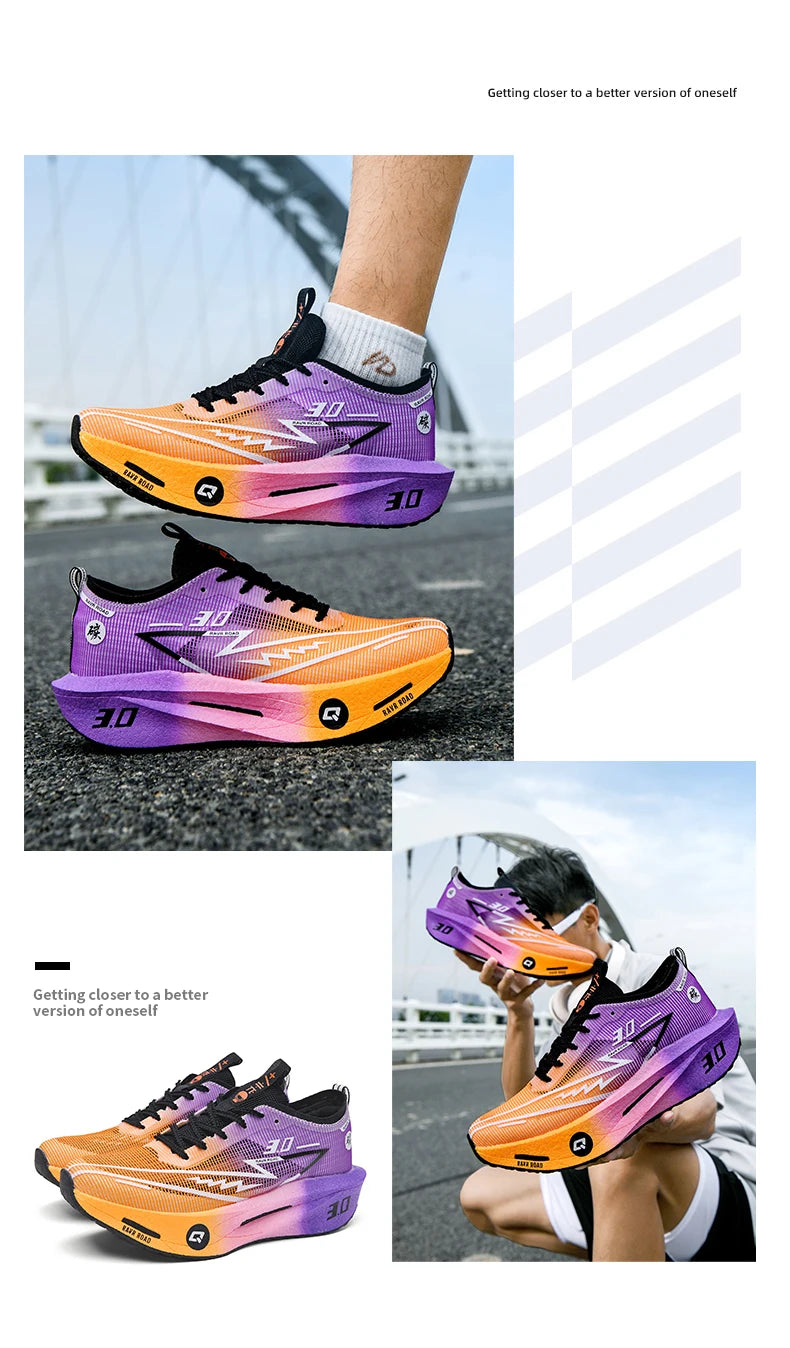 Carbon Plate Running Shoes – Lightweight Breathable Marathon Sneakers for Men & Women, Non-Slip Athletic Training Shoes
