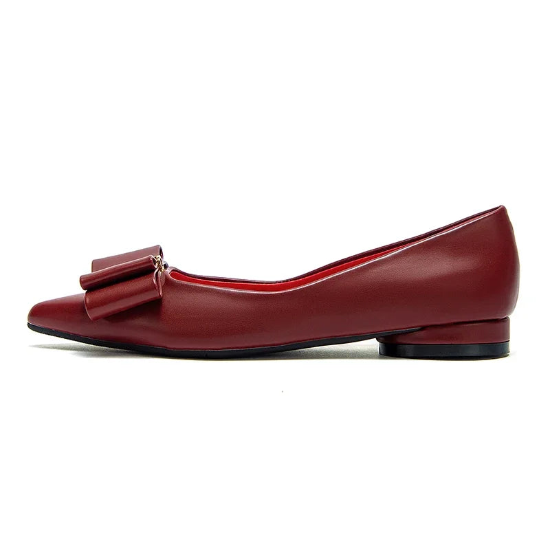 Women’s Fashion Flats – PU Leather, Bowknot Design