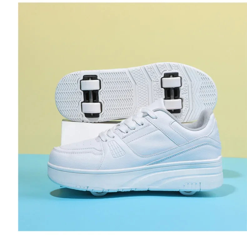 Boys & Girls 4-Wheel Skate Sneakers – Fashionable & Fun
