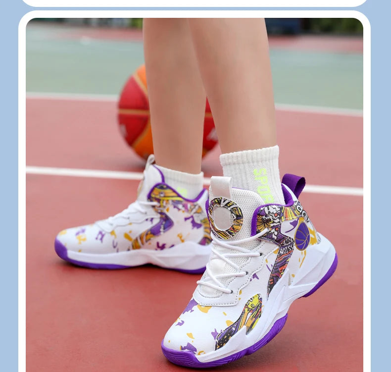Children’s Basketball Shoes – High-Top, Anti-Slip Trainers