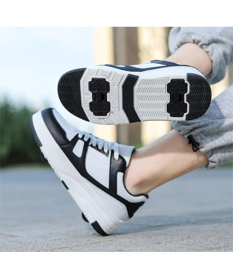 Boys & Girls 4-Wheel Skate Sneakers – Fashionable & Fun