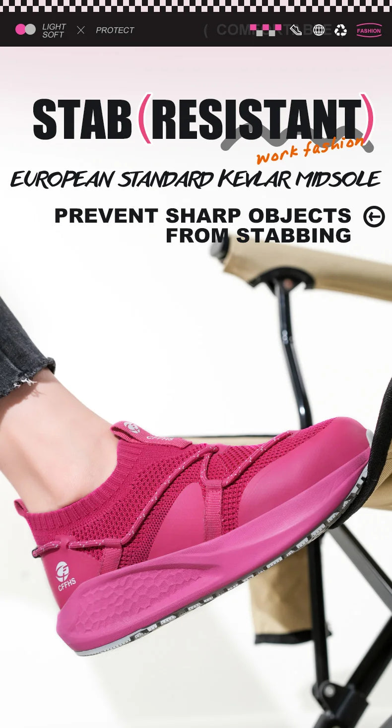 Ladies’ Safety Work Sneakers – Non-Slip, Puncture-Resistant