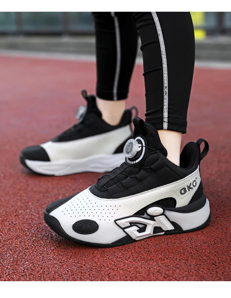 Children’s Youth Basketball Sneakers – Breathable Leather Footwear