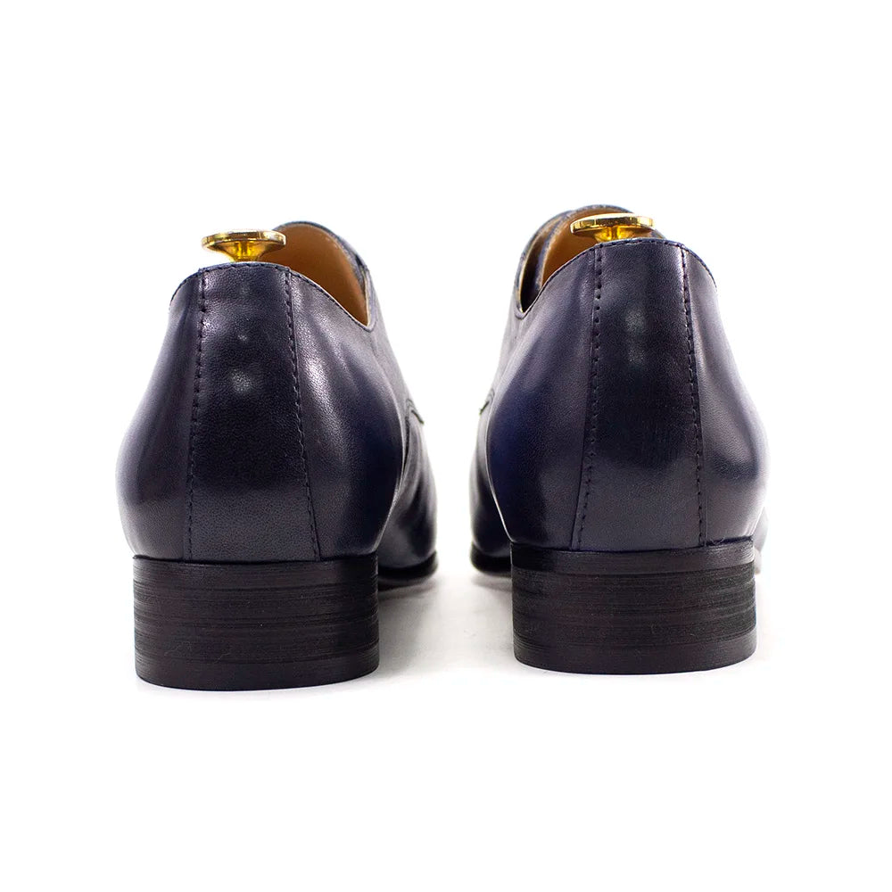 Elegant Men’s Oxford Derby Shoes – Genuine Leather, Pointed Toe