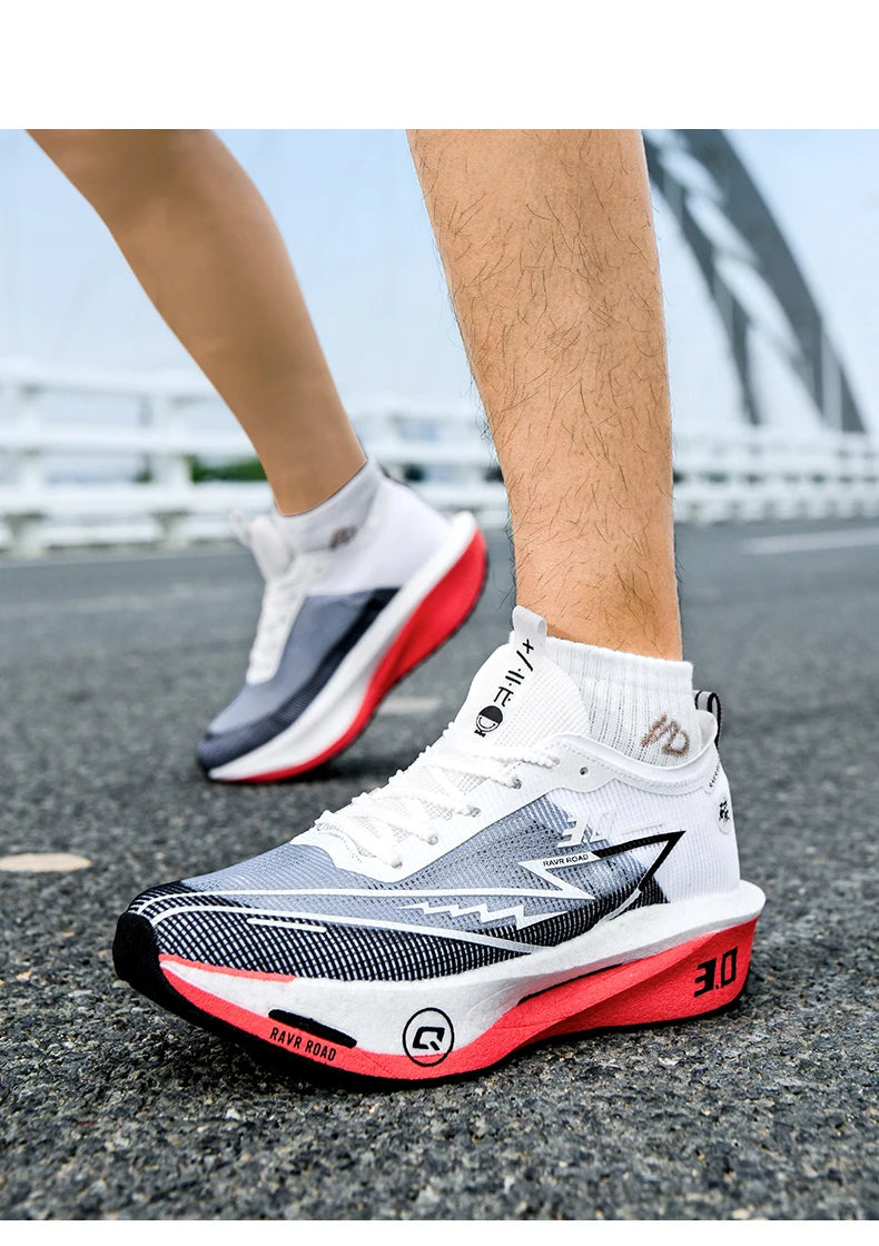 Carbon Plate Running Shoes – Lightweight Breathable Marathon Sneakers for Men & Women, Non-Slip Athletic Training Shoes