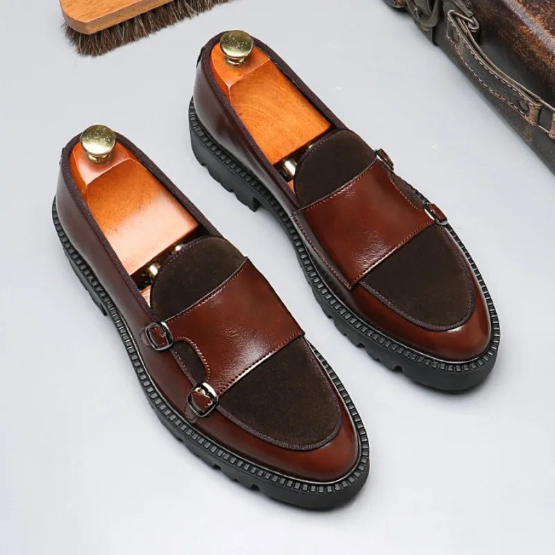 Classic Men’s Patchwork Dress Shoes – Elegant & Stylish