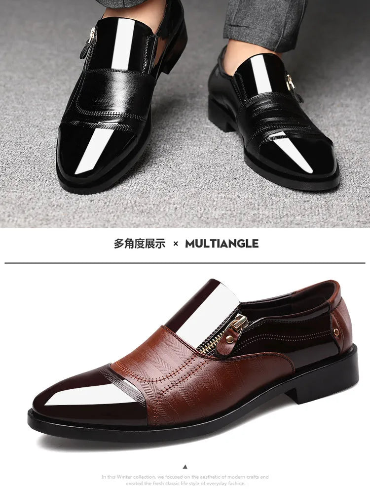 Men’s Business Formal Shoes – Classic Black Oxford Slip-On