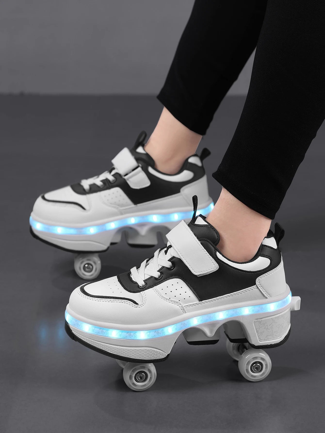 Kids Light-Up Roller Shoes – Automatic Bouncing Wheel Sneakers for Walking, Sports & Outdoor Play