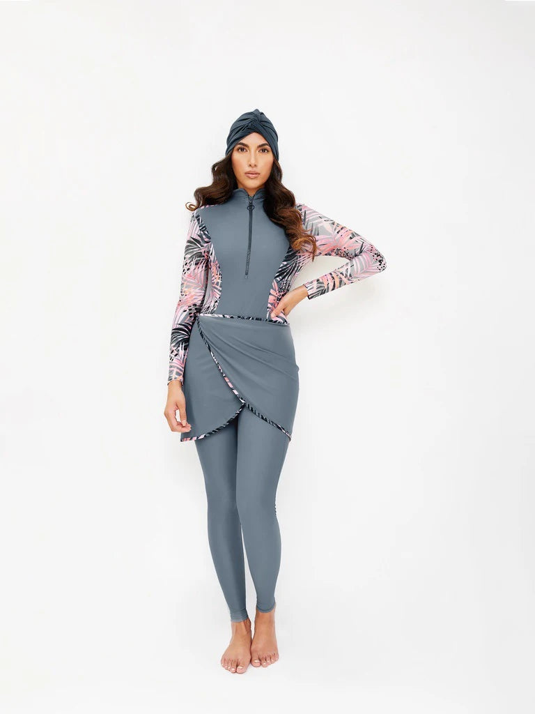 AMEHE Women's Modest Long-Sleeve Burkini Swimwear with Hijab