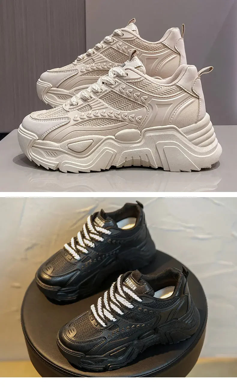 Ladies’ Designer Sports Sneakers – High Platform Footwear