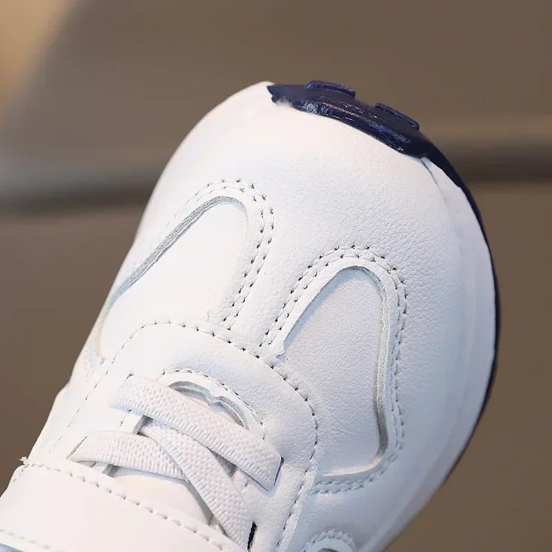 Kids’ Casual Running Shoes – Soft Sole, Hook & Loop, Breathable Sneakers