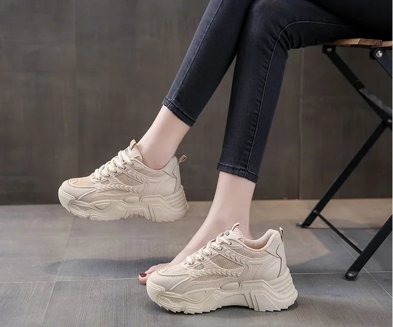 Ladies’ Designer Sports Sneakers – High Platform Footwear